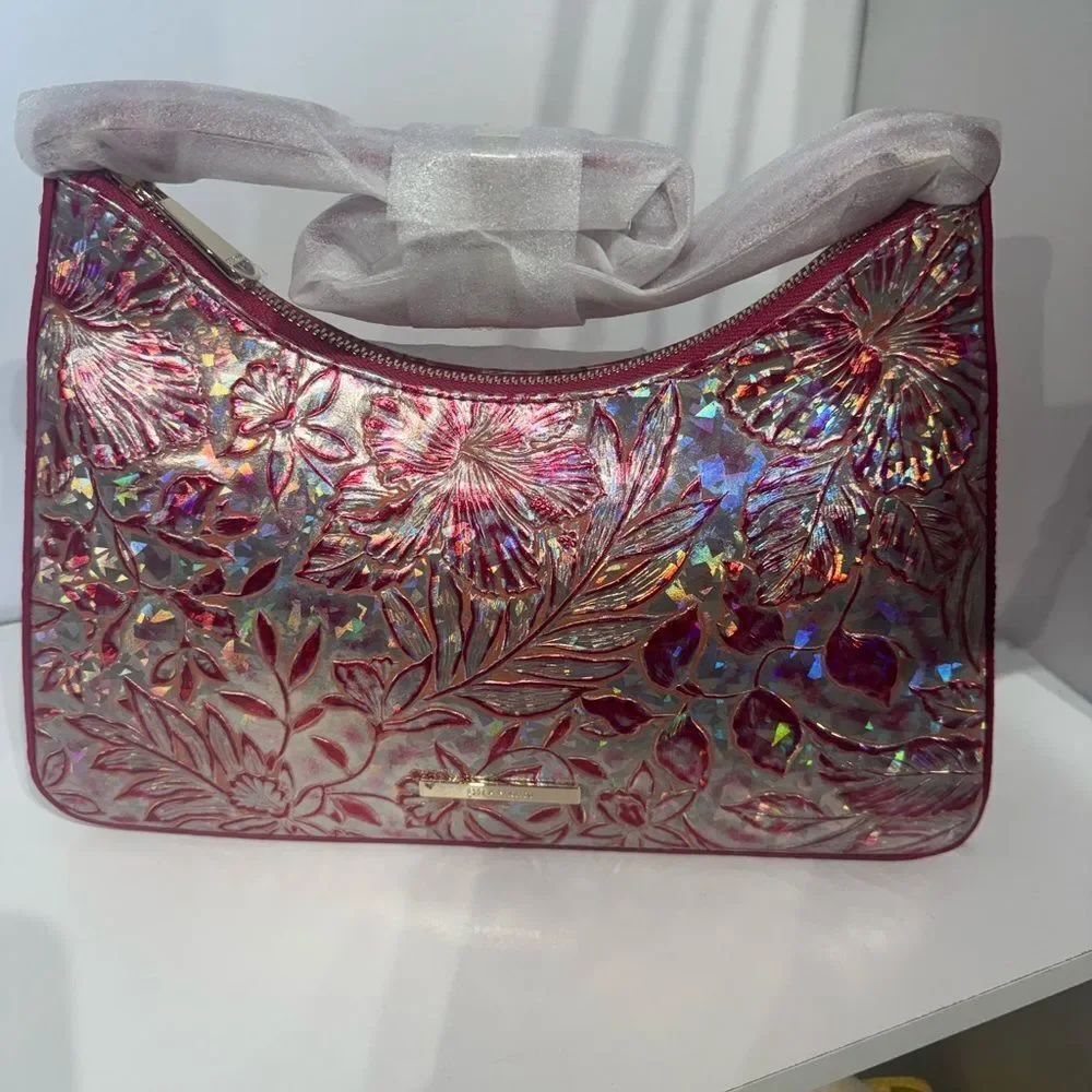 NWT Brahmin esme coral snapdragon  Floral Pink Shoulder Bag